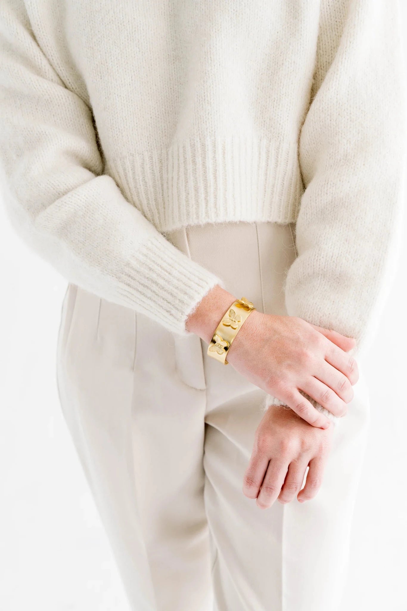 Susan Shaw Hannah Butterfly Cuff | Gold - Juli's Wearable Art