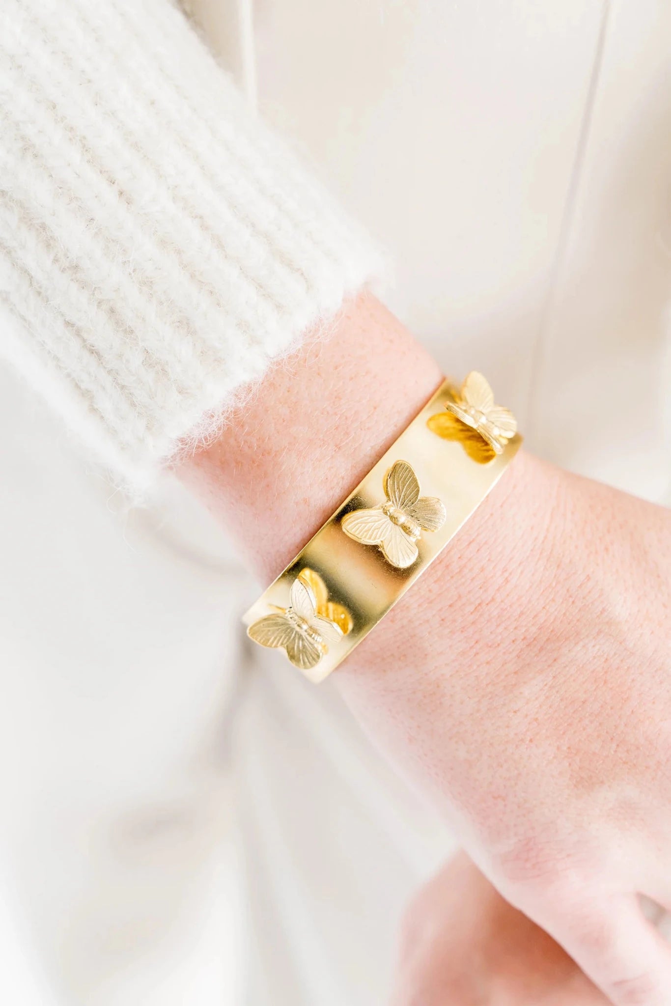 Susan Shaw Hannah Butterfly Cuff | Gold - Juli's Wearable Art