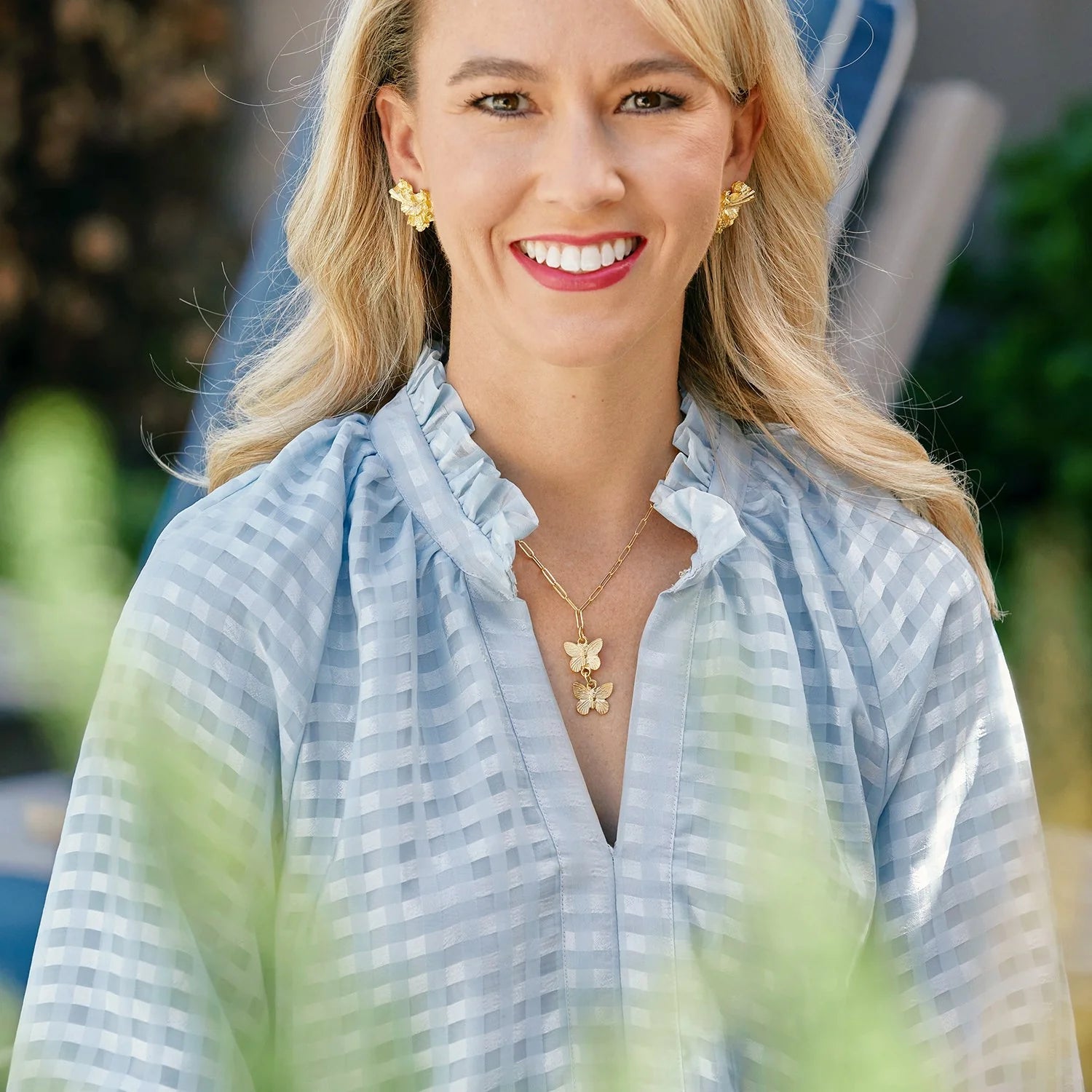 Susan Shaw Hannah Butterfly Paperclip Necklace | Gold - Juli's Wearable Art