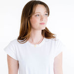 Susan Shaw Heart Beaded Gold Necklace | Light Pink Agate - Juli's Wearable Art