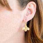 Susan Shaw Honey Bee Drop Earrings | Gold - Juli's Wearable Art