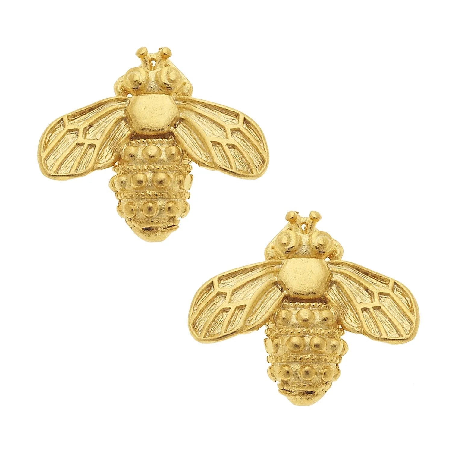 Susan Shaw Honey Bee Stud Earrings | Gold - Juli's Wearable Art