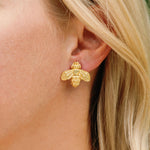 Susan Shaw Honey Bee Stud Earrings | Gold - Juli's Wearable Art