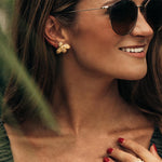 Susan Shaw Honey Bee Stud Earrings | Gold - Juli's Wearable Art