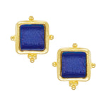 Susan Shaw Madeline French Glass Stud Earrings | Navy Blue - Juli's Wearable Art