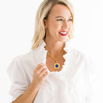 Susan Shaw Madeline Necklace | Navy Blue French Glass - Juli's Wearable Art