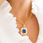 Susan Shaw Madeline Necklace | Navy Blue French Glass - Juli's Wearable Art