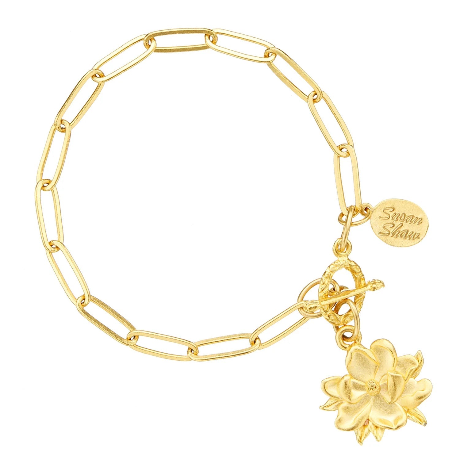 Susan Shaw Magnolia Paperclip Bracelet - Juli's Wearable Art