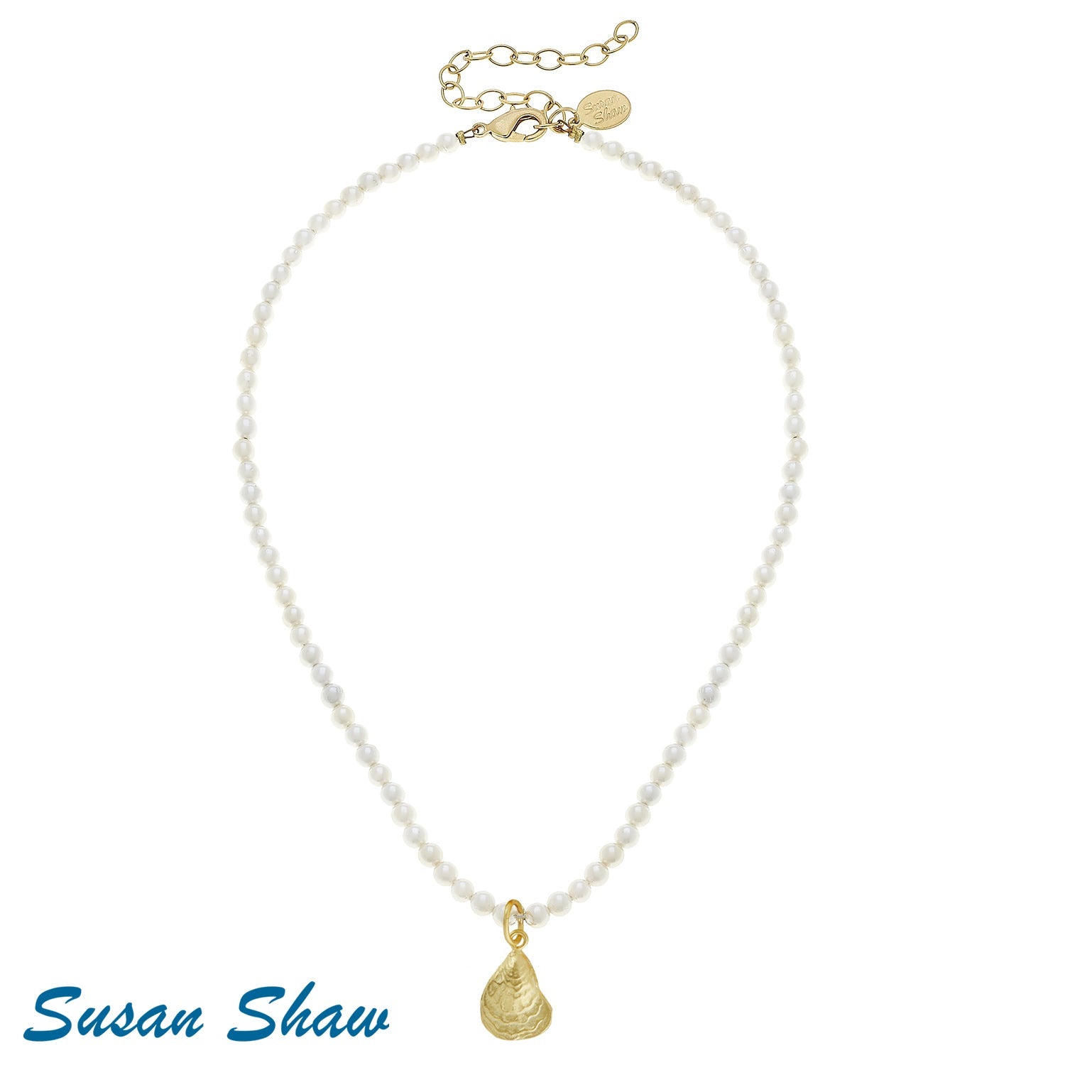 Susan Shaw Pearl Alys Oyster Necklace | Gold - Juli's Wearable Art