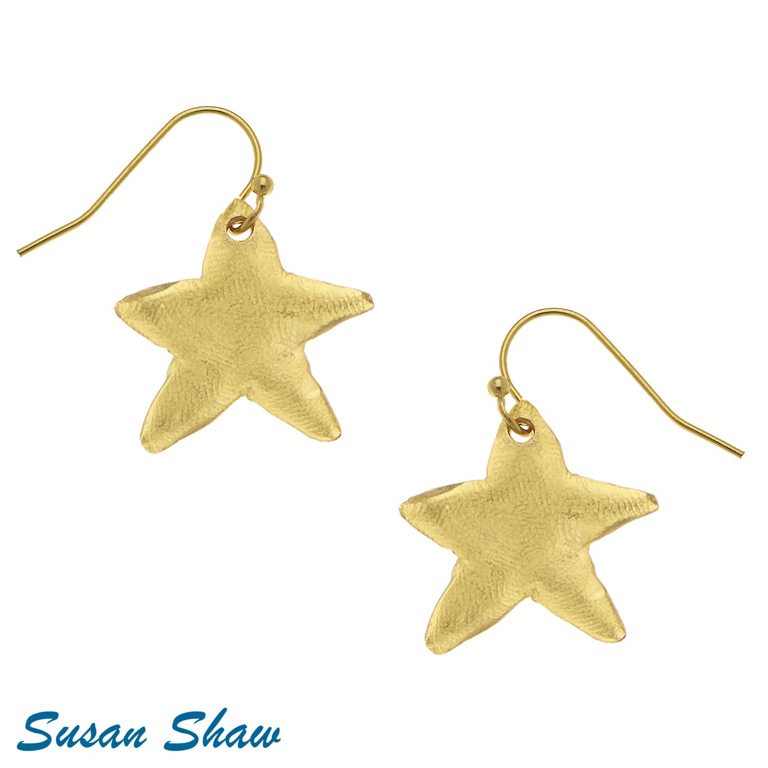 Susan Shaw Petite Star Drop Earrings | Gold - Juli's Wearable Art