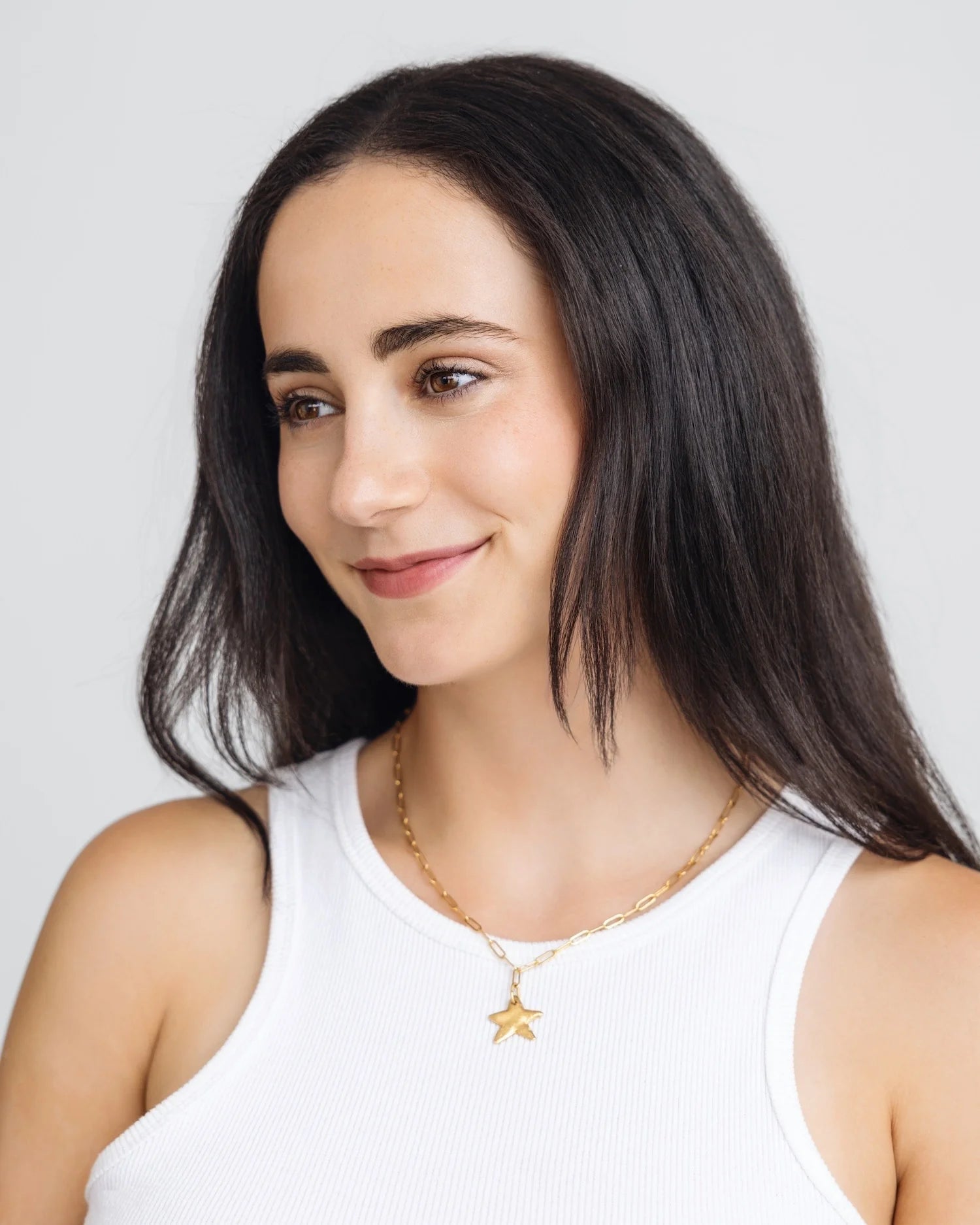 Susan Shaw Petite Star Paperclip Necklace | Gold - Juli's Wearable Art