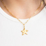 Susan Shaw Petite Star Paperclip Necklace | Gold - Juli's Wearable Art