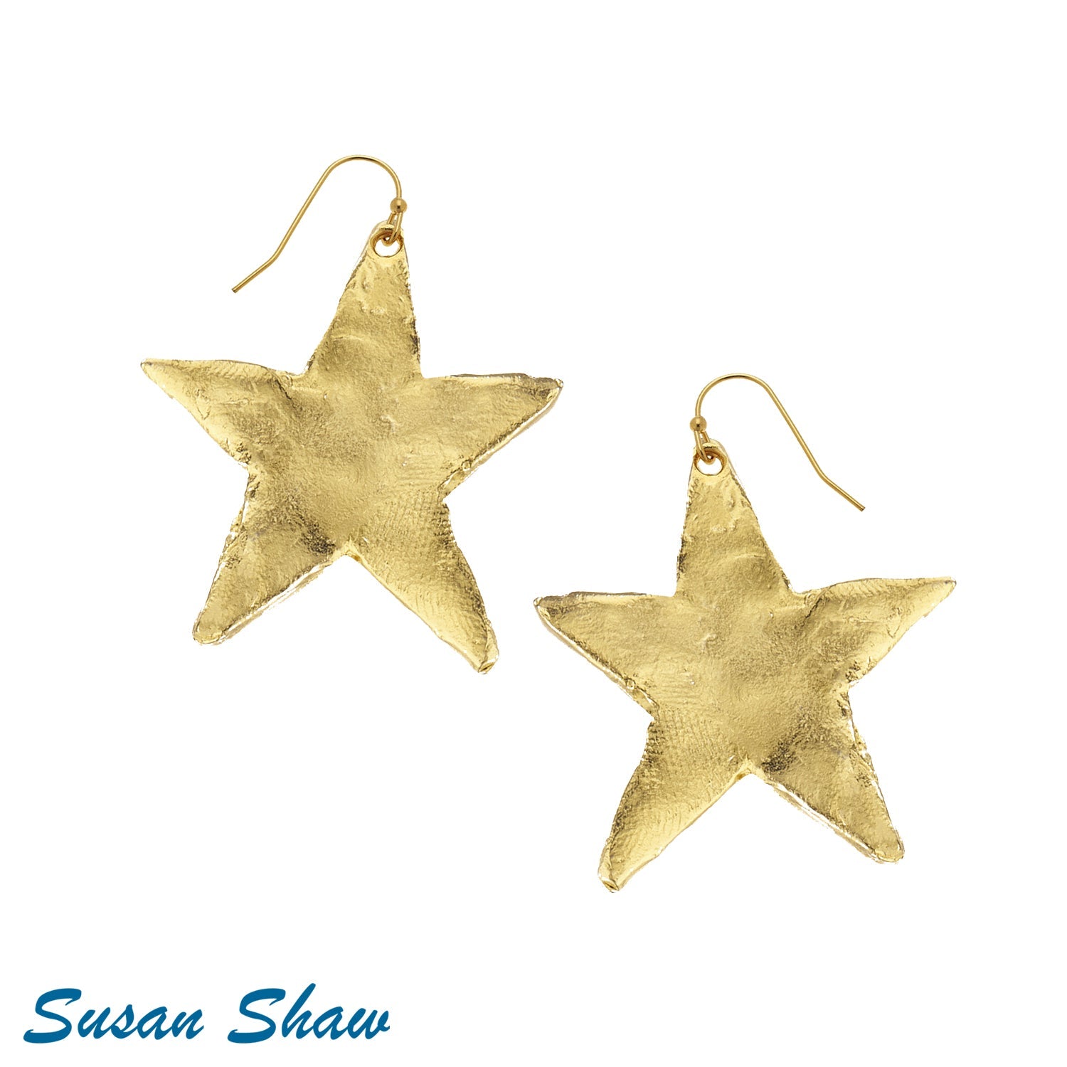 Susan Shaw Star Drop Earrings | Gold - Juli's Wearable Art