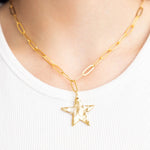 Susan Shaw Star Paperclip Necklace | Gold - Juli's Wearable Art