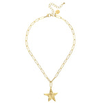 Susan Shaw Star Paperclip Necklace | Gold - Juli's Wearable Art