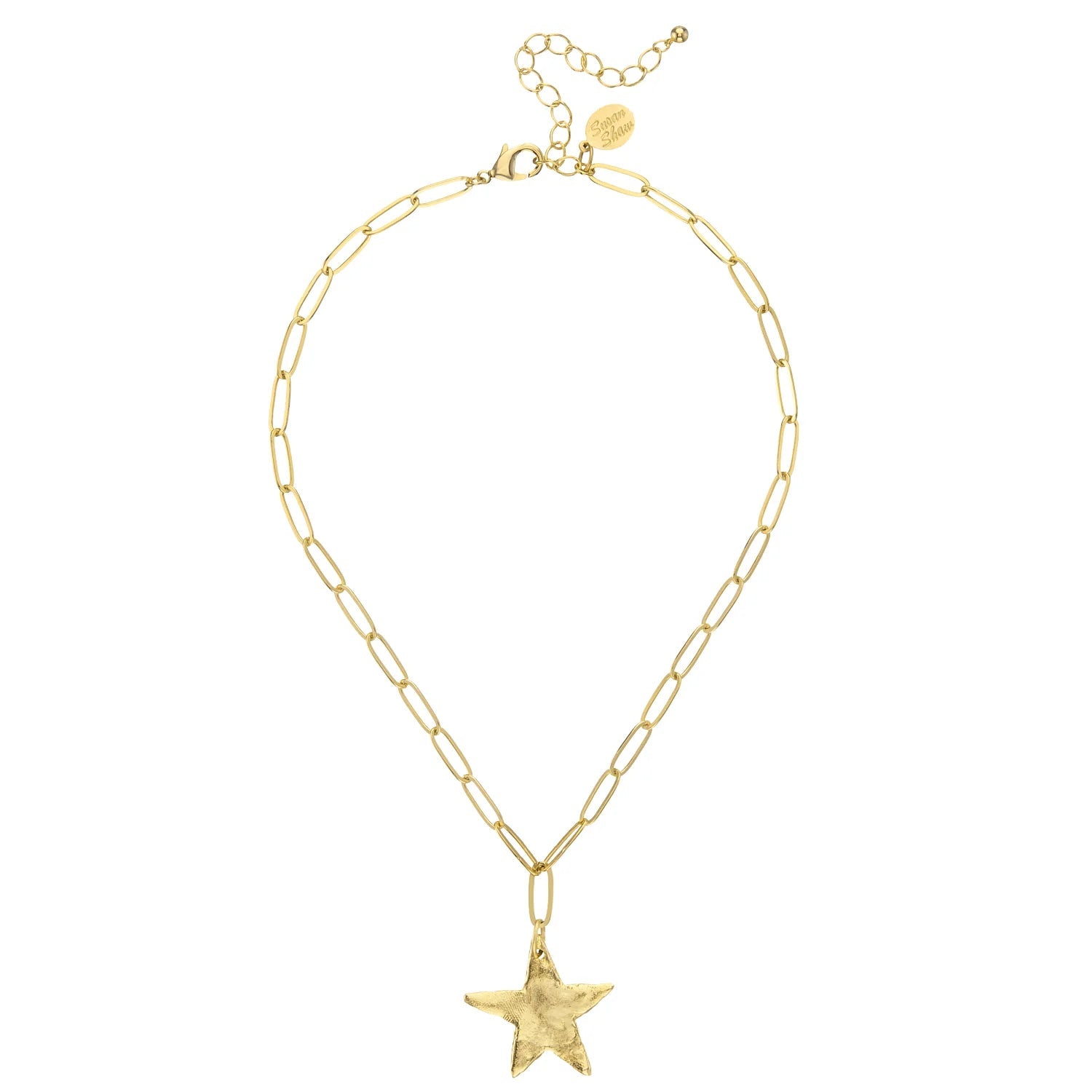 Susan Shaw Star Paperclip Necklace | Gold - Juli's Wearable Art