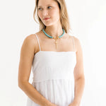Susan Shaw Turquoise Tall Cross Necklace - Juli's Wearable Art