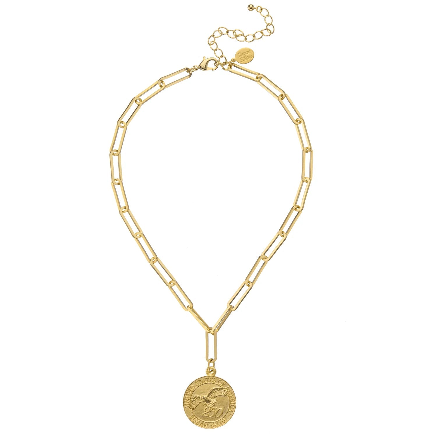 Susan Shaw USA 250 Paperclip Necklace | Gold - Juli's Wearable Art