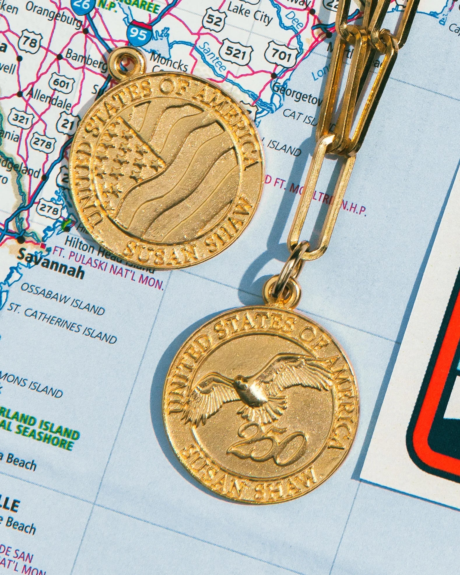 Susan Shaw USA 250 Paperclip Necklace | Gold - Juli's Wearable Art