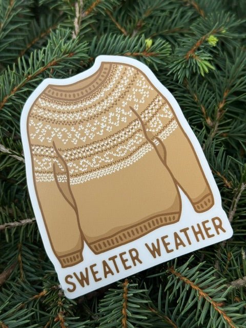 Sweater Weather Sticker | Tan