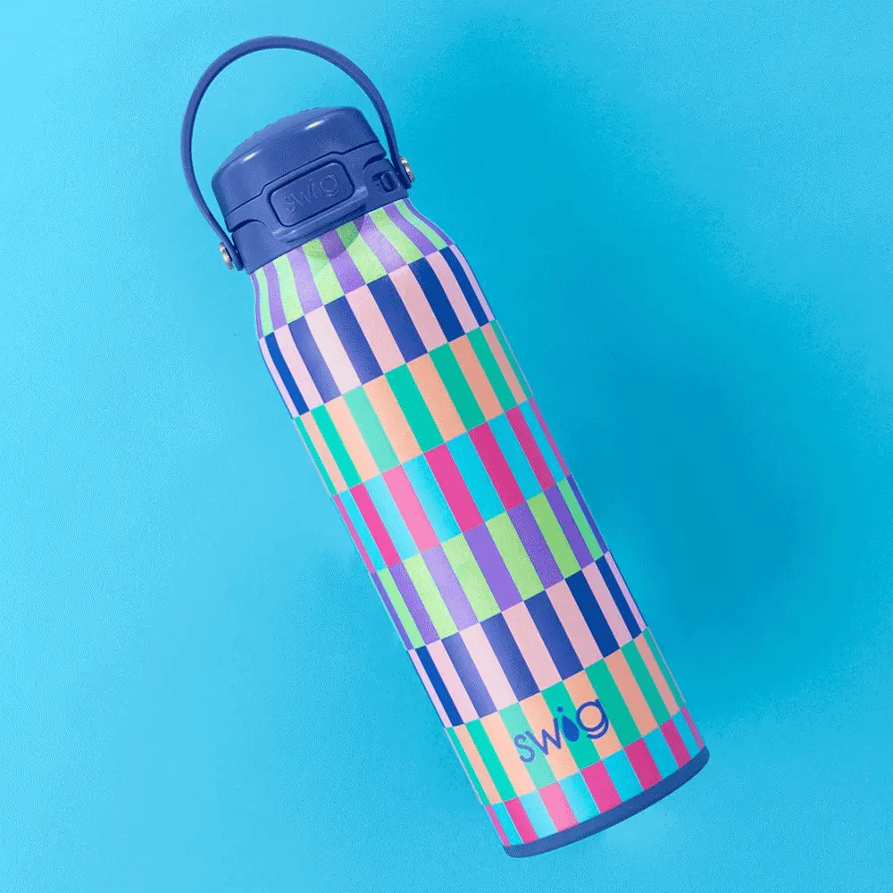 Swig EZ Fill 32oz Leakproof Bottle | Brite Stripe - Juli's Wearable Art