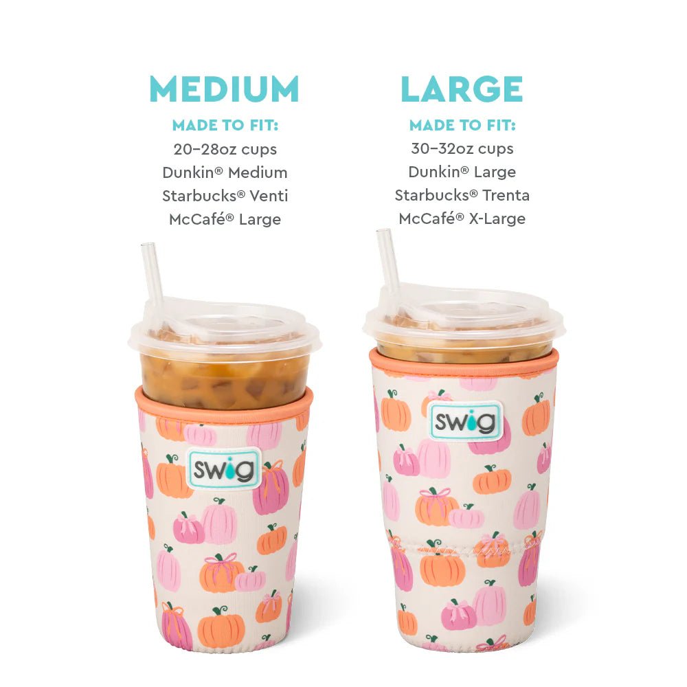 Swig Pumpkins and Bows Iced Cup Coolies - Juli's Wearable Art