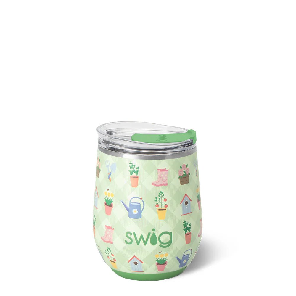 Swig Stemless Wine Cup 12oz | Green Thumb - Juli's Wearable Art