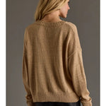 Tan Knit “Coffee Weather” Sweater - Juli's Wearable Art