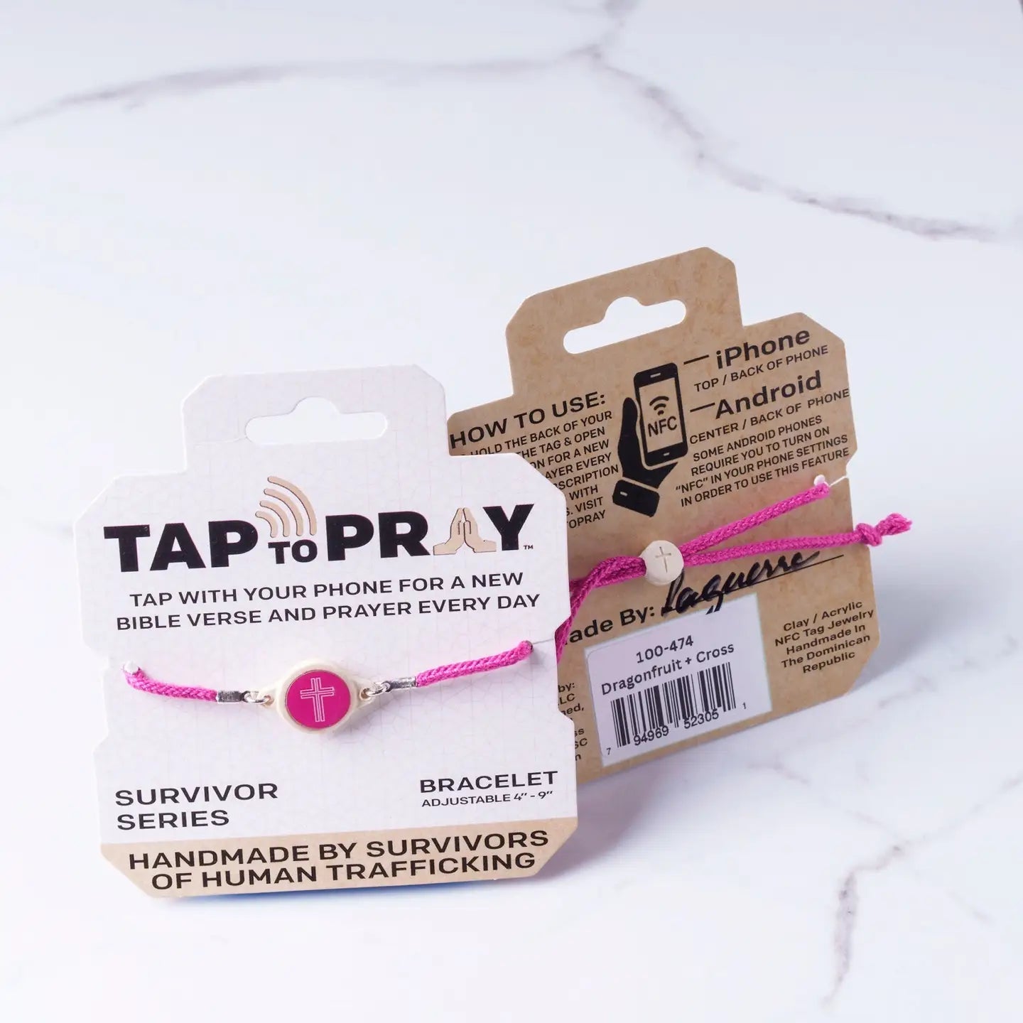 Tap To Pray® Survivor Series Bracelet | Dragonfruit + Cross - Juli's Wearable Art