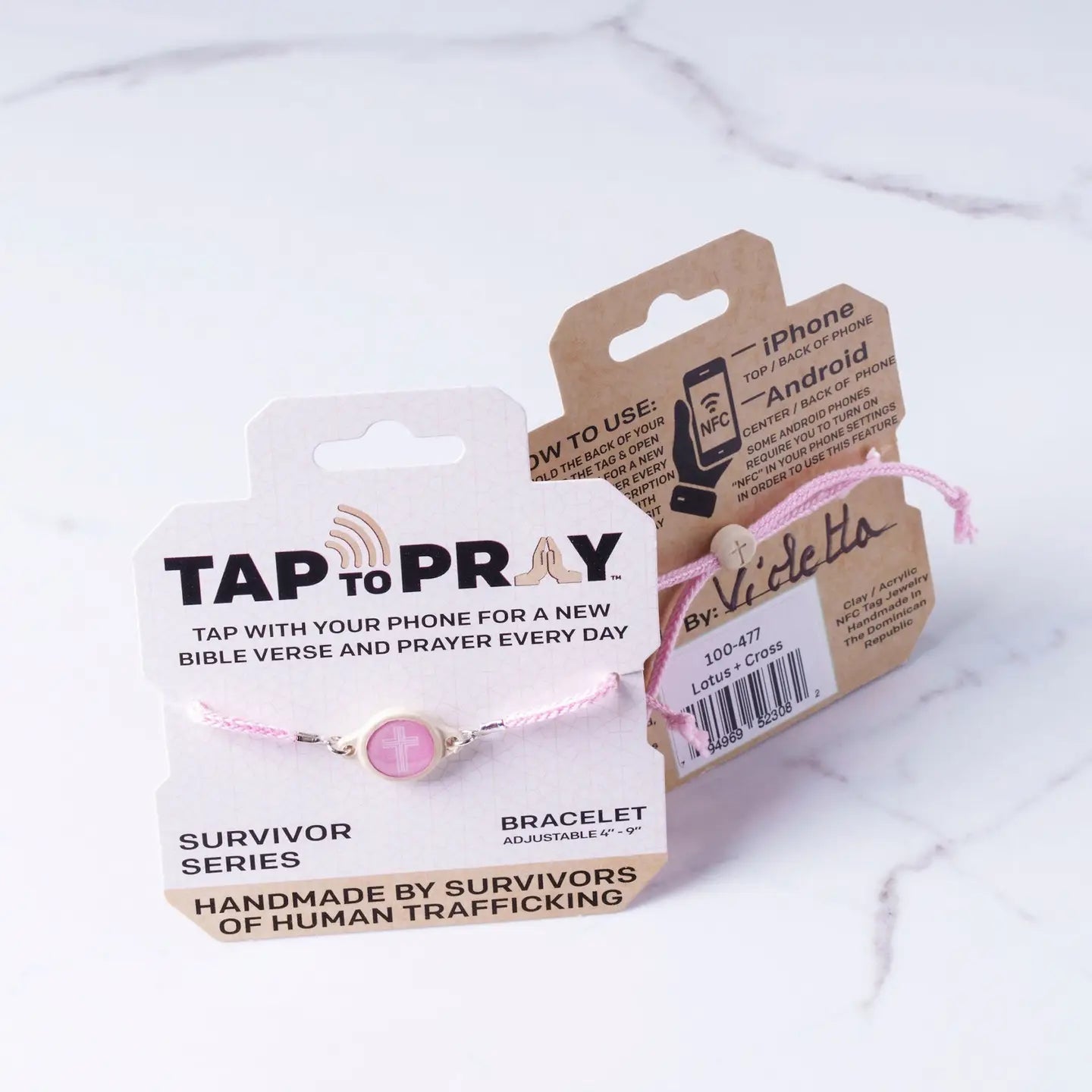 Tap To Pray® Survivor Series Bracelet | Lotus + Cross