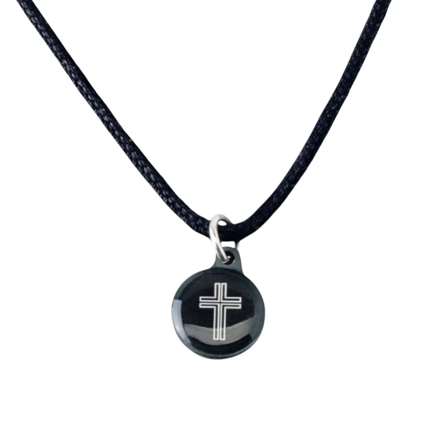 Tap To Pray® Survivor Series Cord Necklace | Onyx + Cross - Juli's Wearable Art