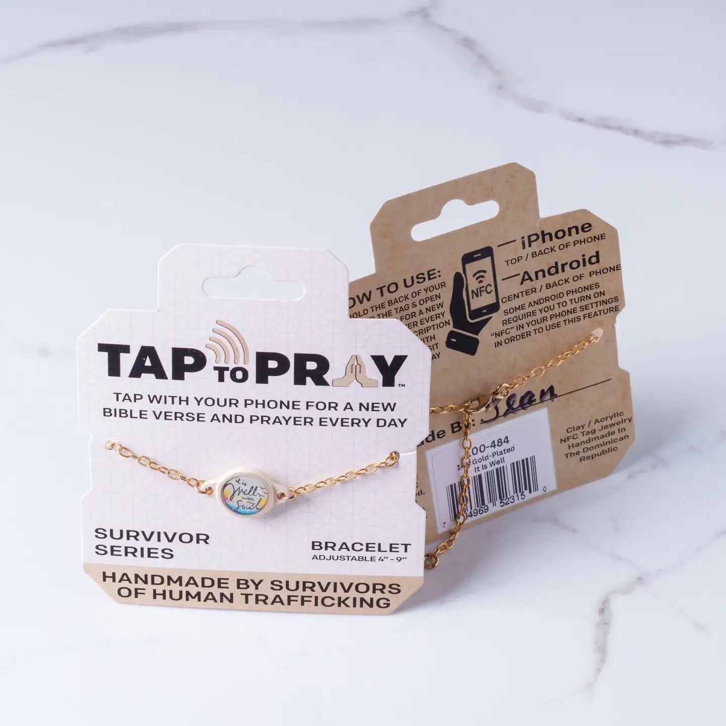 Tap To Pray® Survivor Series Gold Chain Bracelet | It is Well - Juli's Wearable Art