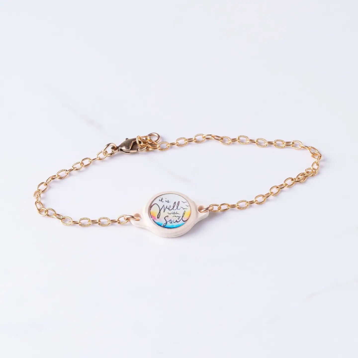 Tap To Pray® Survivor Series Gold Chain Bracelet | It is Well - Juli's Wearable Art