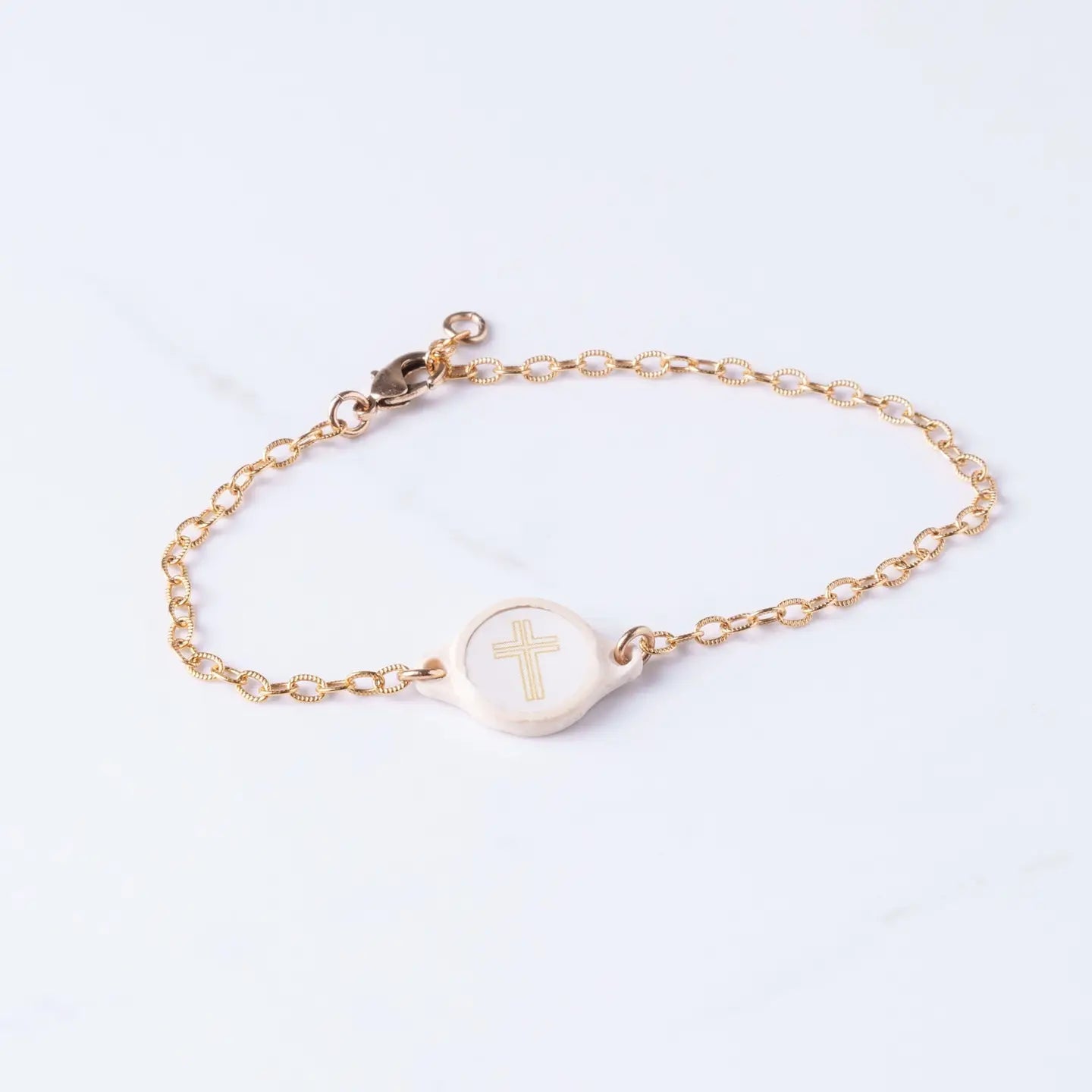 Tap To Pray® Survivor Series Gold Chain Bracelet | Vanilla Cross - Juli's Wearable Art