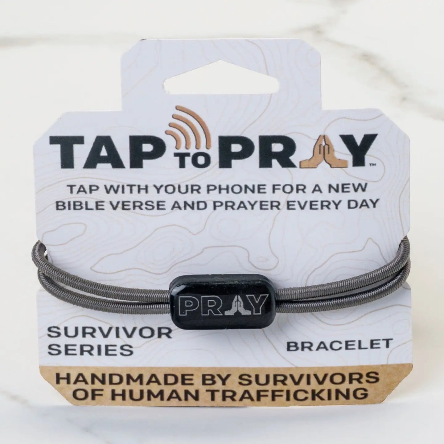 Tap To Pray® Survivor Series Tactical Bracelet | Slate + Pray - Juli's Wearable Art