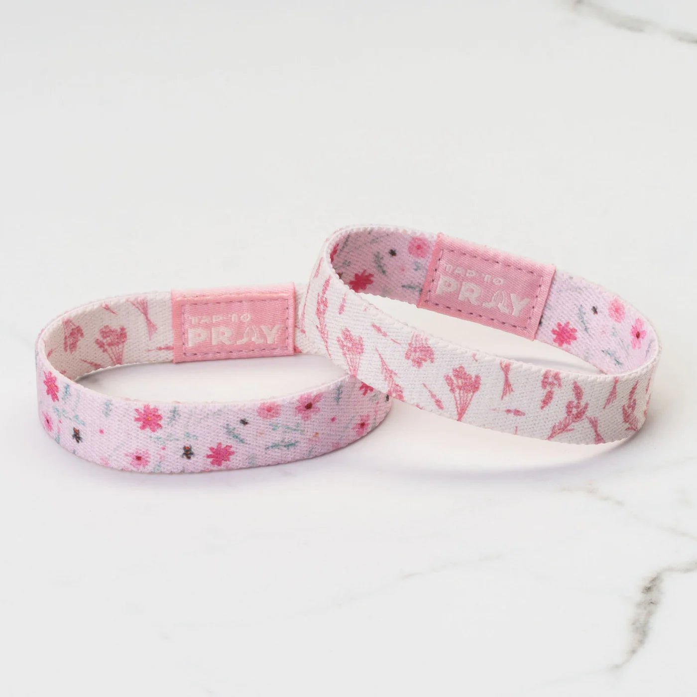 Tap To Pray® Wristband | Meadows | Pink - Juli's Wearable Art