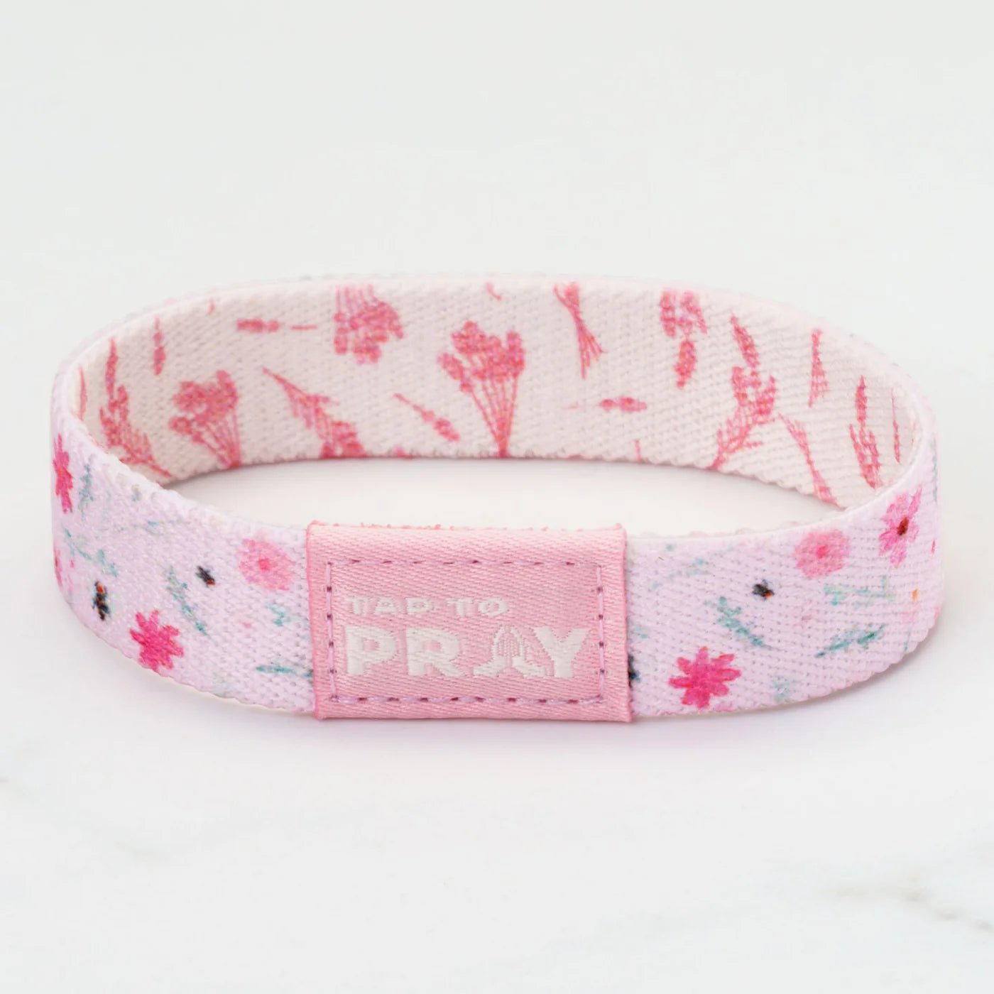 Tap To Pray® Wristband | Meadows | Pink - Juli's Wearable Art