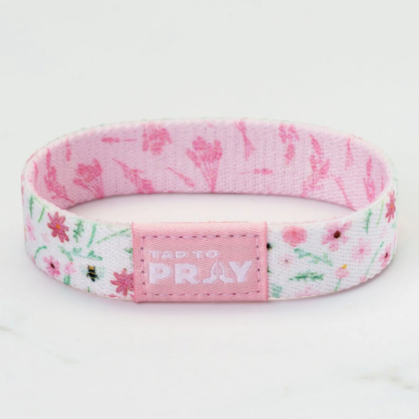 Tap To Pray® Wristband | Meadows | White