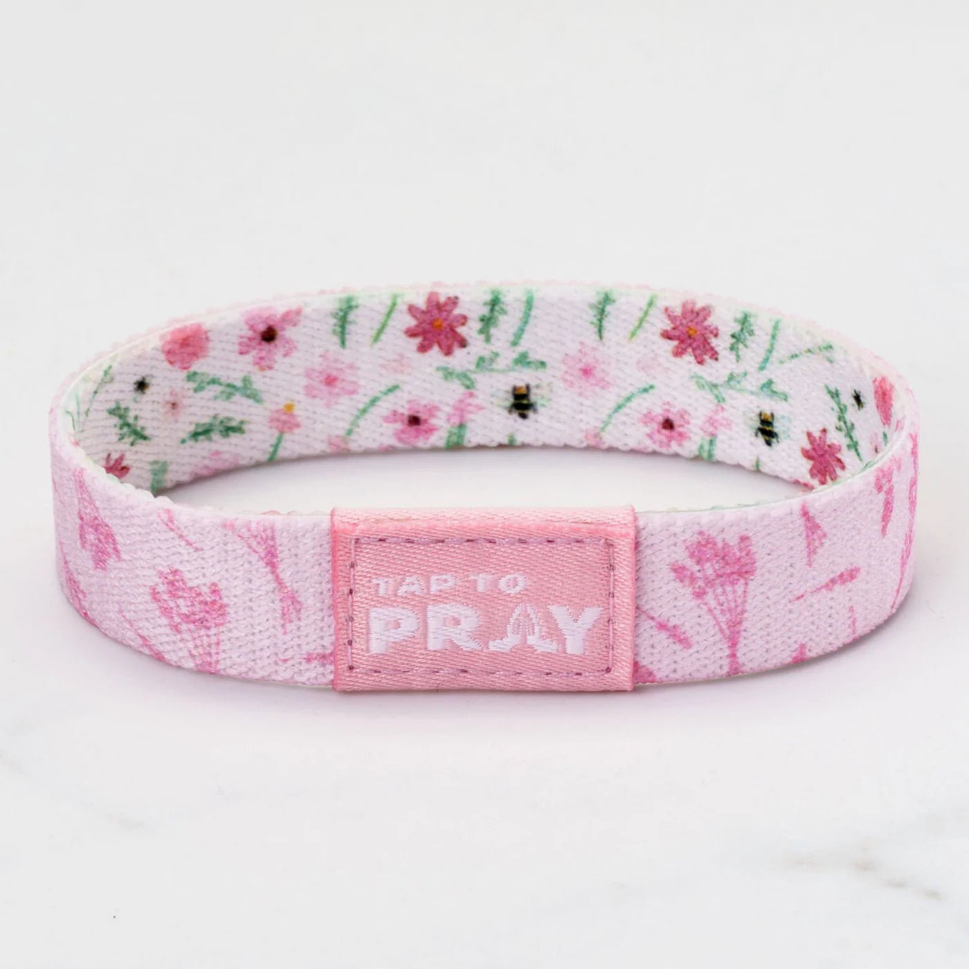 Tap To Pray® Wristband | Meadows | White - Juli's Wearable Art