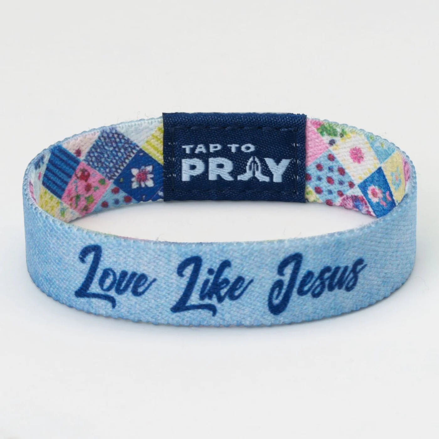 Tap To Pray® Wristband – Patchwork | Love Like Jesus - Juli's Wearable Art
