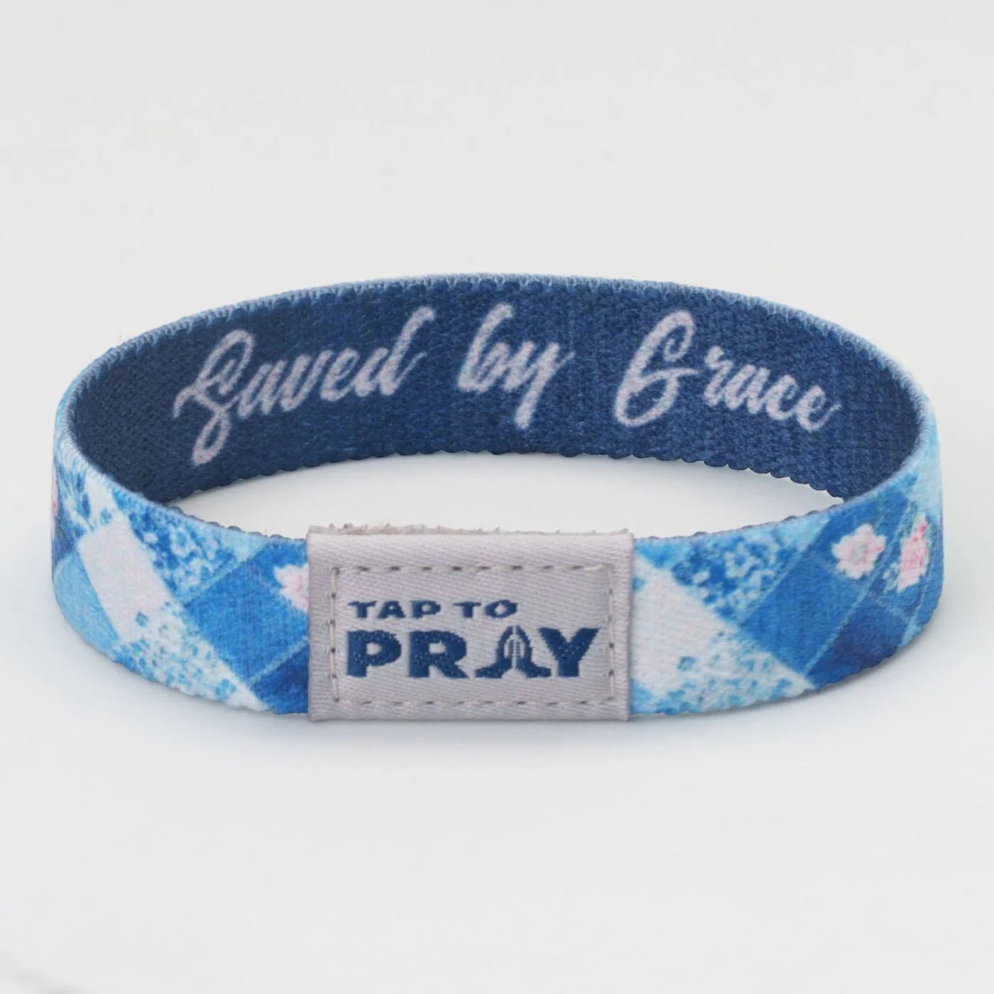 Tap To Pray® Wristband – Patchwork | Saved by Grace - Juli's Wearable Art