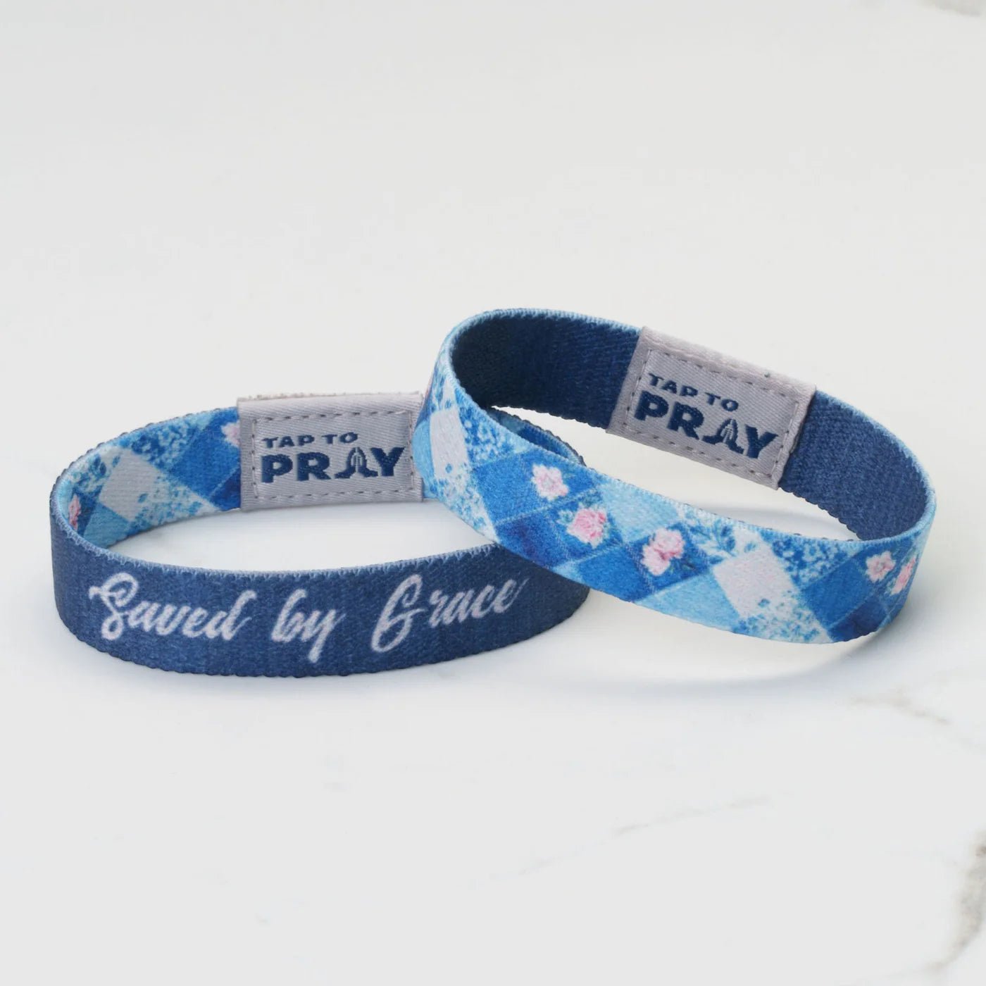Tap To Pray® Wristband – Patchwork | Saved by Grace - Juli's Wearable Art