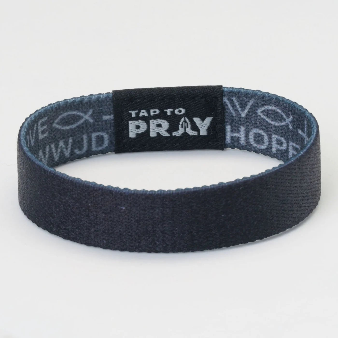 Tap To Pray® Wristband – Symbols of Faith | Grey - Juli's Wearable Art