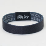 Tap To Pray® Wristband – Symbols of Faith | Grey - Juli's Wearable Art