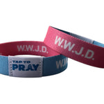 Tap To Pray™ Wristbands - Blue & Pink WWJD - Juli's Wearable Art