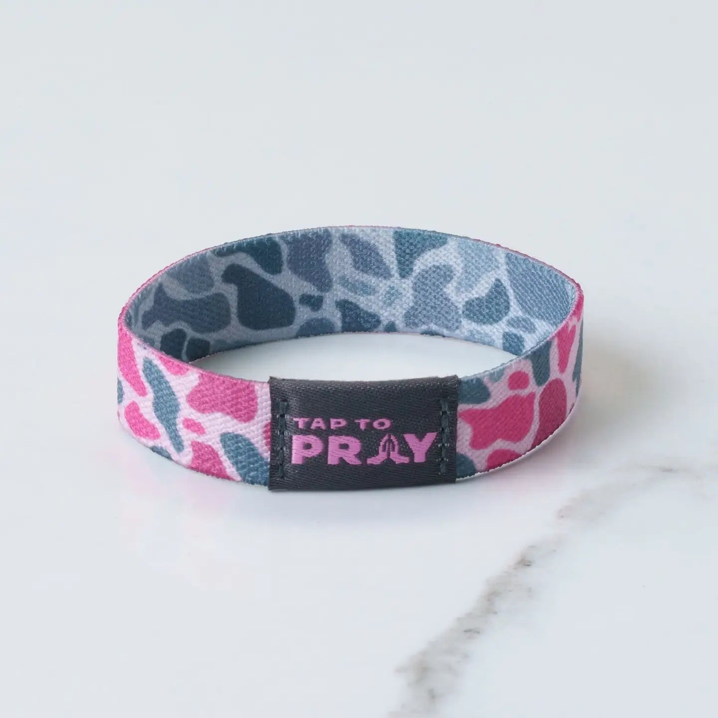 Tap To Pray® Wristbands | River Rock Camo | Pink & Ash - Juli's Wearable Art