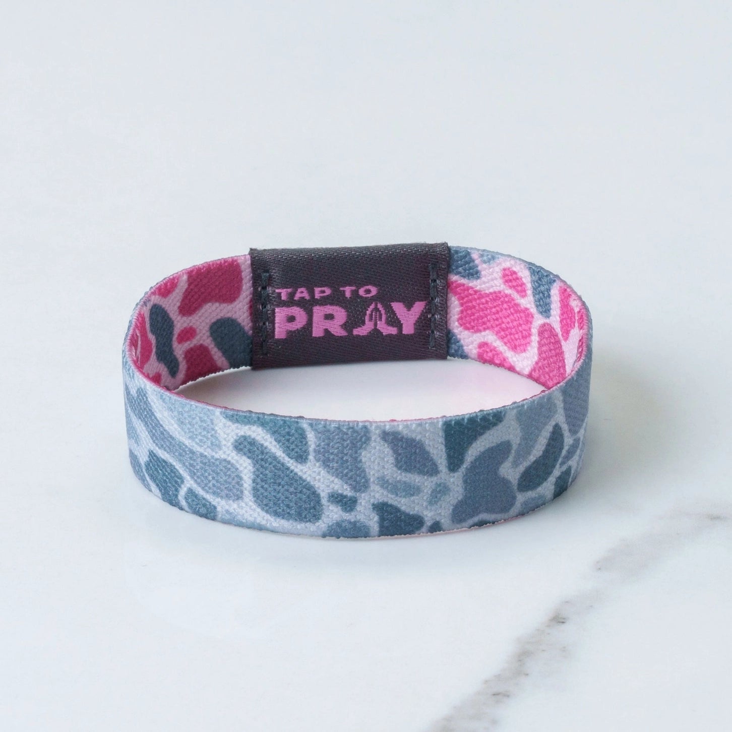 Tap To Pray® Wristbands | River Rock Camo | Pink & Ash