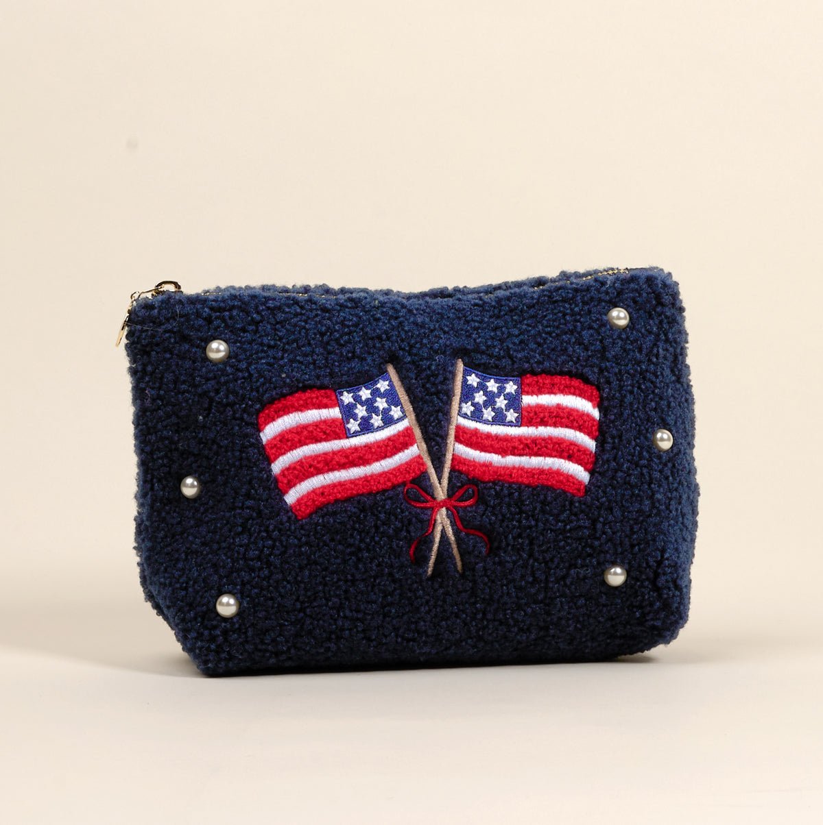 Teddy Pouch | American Flags - Juli's Wearable Art