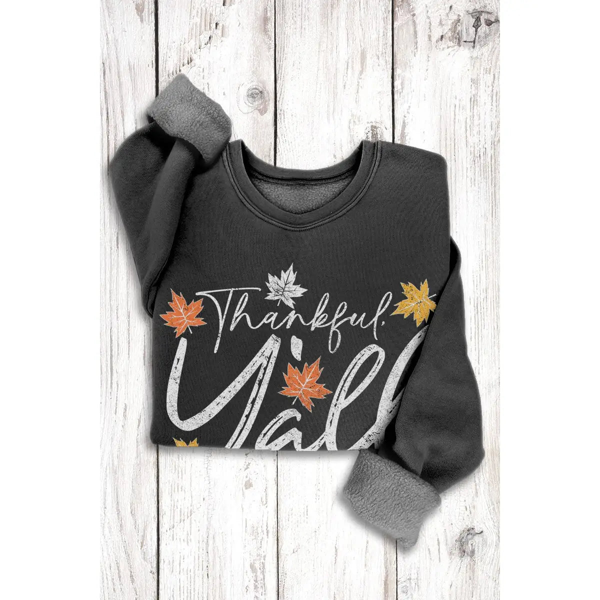 Thankful Y’all Mineral Wash Sweatshirt | Mineral Black