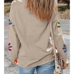 Thanksgiving Sequin Turkey Graphic Baggy Sweatshirt - Juli's Wearable Art